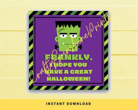 INSTANT DOWNLOAD Frankly, I Hope You Have A Great Halloween Square Gift Tags