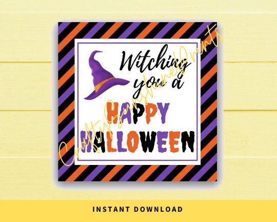 INSTANT DOWNLOAD Witching You A Happy Halloween Gift Tags