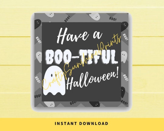 INSTANT DOWNLOAD Have a Boo-tiful Halloween Square Gift Tags 3x3