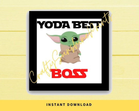INSTANT DOWNLOAD Yoda Best Boss Square Gift Tags 2.5x2.5
