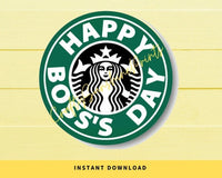 INSTANT DOWNLOAD Happy Boss's Day Coffee Round 2" Gift Tags