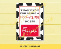 INSTANT DOWNLOAD Thank You For Being A Moo-Velous Boss Gift Card Holder 5x7
