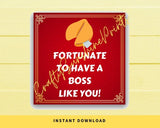 INSTANT DOWNLOAD Fortunate To Have A Boss Like You Square Gift Tags 2.5x2.5