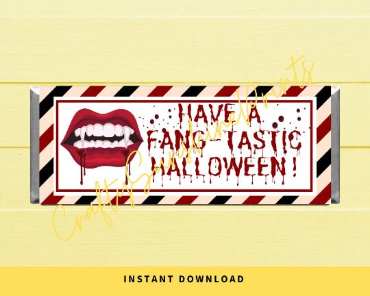 INSTANT DOWNLOAD Have A Fangtastic Halloween Chocolate Wrapper