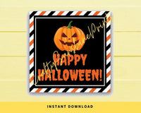 INSTANT DOWNLOAD Happy Halloween Pumpkin Square Gift Tags 2.5x2.5