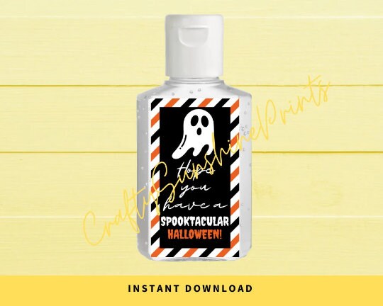 INSTANT DOWNLOAD Hope You Have A Spooktacular Halloween Hand Sanitizer Labels