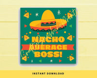 INSTANT DOWNLOAD Nacho Average Boss Square Gift Tags 2.5x2.5