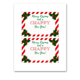 INSTANT DOWNLOAD Merry Kissmas And A Chappy New Year Lip Balm Tag 6x4