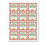 INSTANT DOWNLOAD Have A Popping Christmas Square Gift Tags 2.5x2.5