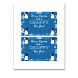 INSTANT DOWNLOAD Snowman Merry Kissmas And A Chappy New Year Lip Balm Tag 6x4