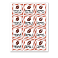 INSTANT DOWNLOAD Football & Fall Y'all Square Gift Tags 2.5x2.5