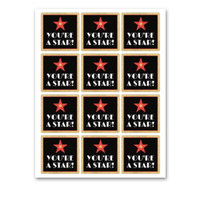 INSTANT DOWNLOAD Hollywood Theme You're A Star Square Gift Tags 2.5x2.5