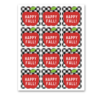 INSTANT DOWNLOAD Happy Fall Apple Square Gift Tags 2.5x2.5