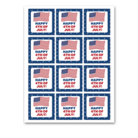 INSTANT DOWNLOAD Happy 4th Of July Square Gift Tags 2.5x2.5