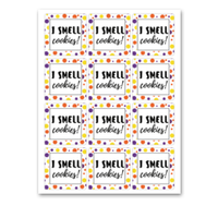 INSTANT DOWNLOAD I Smell Cookies Halloween Square Gift Tags 2.5x2.5
