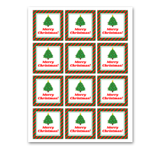 INSTANT DOWNLOAD Christmas Tree Merry Christmas Square Gift Tags 2.5x2.5