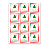 INSTANT DOWNLOAD Elf Hat Merry Christmas Square Gift Tags 2.5x2.5