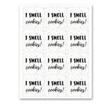 INSTANT DOWNLOAD I Smell Cookies Halloween Square Gift Tags 2.5x2.5
