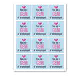 INSTANT DOWNLOAD You Are A Gem Of An Employee Square Gift Tags 2.5x2.5
