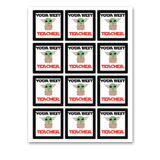 INSTANT DOWNLOAD Yoda Best Teacher Square Gift Tags 2.5x2.5