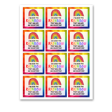 INSTANT DOWNLOAD I'm Over The Rainbow That You Are My Valentine Square Gift Tags 2.5x2.5
