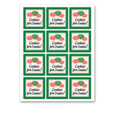 INSTANT DOWNLOAD Cookies For Santa Square Gift Tags 2.5x2.5