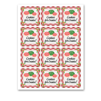 INSTANT DOWNLOAD Cookies For Santa Plaid Square Gift Tags 2.5x2.5