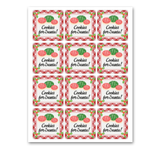INSTANT DOWNLOAD Cookies For Santa Plaid Square Gift Tags 2.5x2.5