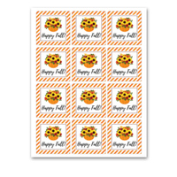INSTANT DOWNLOAD Sunflower Pumpkin Happy Fall Square Gift Tags 2.5x2.5