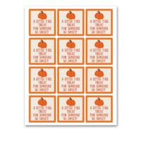 INSTANT DOWNLOAD A Little Fall Treat For Someone So Sweet Square Gift Tags 2.5x2.5