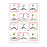 INSTANT DOWNLOAD Plant Happy Mother's Day Square Gift Tags 2.5x2.5