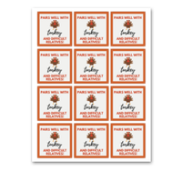 INSTANT DOWNLOAD Pairs Well With Turkey And Difficult Relatives Wine Square Gift Tags 2.5x2.5