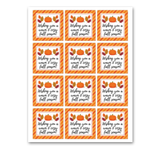 INSTANT DOWNLOAD Wishing You A Warm & Cozy Fall Season Square Gift Tags 2.5x2.5